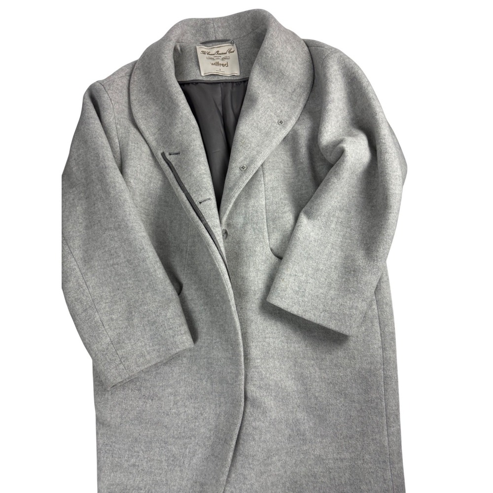Aritzia Wilfred Cocoon Oversized Coat Grey Wool Cashmere Sz 2 Not US Sizing READ